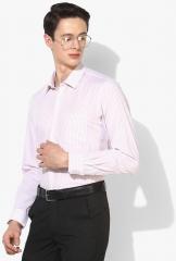 Peter England White & Pink Regular Fit Formal Shirt men