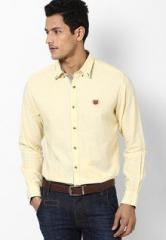 Peter England Yellow Casual Shirt men