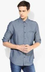 Phosphorus Dobby indigo casual shirt men