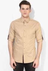 Phosphorus Khaki Slim Fit Casual Shirt men