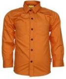 Playdate Orange Casual Shirt Boys