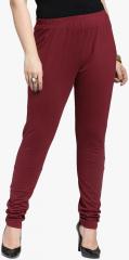 Pluss Maroon Solid Legging women