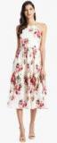 Pluss Off White Printed Shift Dress women