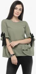 Pluss Olive Solid Blouse women