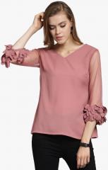 Pluss Peach Solid Blouse women