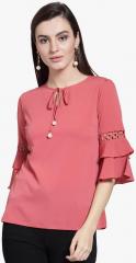 Pluss pink Solid Regular Top women