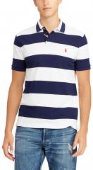 Polo Ralph Lauren Navy Blue Striped Polo Collar T Shirt men