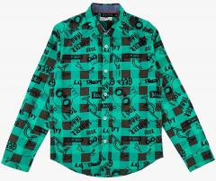 Poppers By Pantaloons Green Checked Regular Fit Casual Shirt boys