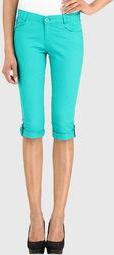 Xpose Aqua Blue Solid Capri Women