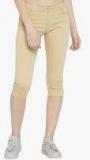 Xpose Beige Solid Capri Women