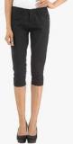 Xpose Black Solid Capri Women