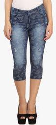 Xpose Blue Washed Capri Women