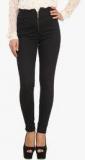 Xpose High Rise Black Solid Jeggings Women