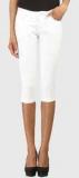 Xpose High Rise White Solid Capri women