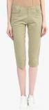 Xpose Khaki Solid Capri Women