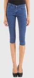 Xpose Light Blue Solid Capri Women