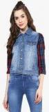 Xpose Light Blue Washed Denim Jacket Women