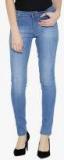 Xpose Light Blue Washed Mid Rise Slim Fit Jeans Women