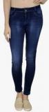 Xpose Navy Blue Solid Regular Fit Jeans women