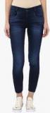 Xpose Navy Blue Washed Slim Fit Mid Rise Jeans women