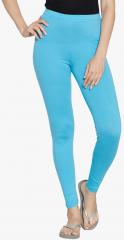 Prettysecrets Aqua Blue Solid Leggings women