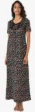 Prettysecrets Black Printed Gown women