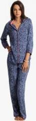 Prettysecrets Blue Printed Pyjama Set women