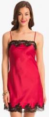 Prettysecrets Bombshell Red Spoilt In Satin Short Chemise