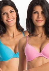 Prettysecrets Pretty Pink And Morning Aqua Comfy F T Shirt Bra