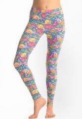 Prettysecrets Scuba Blue Parrot Print Legging