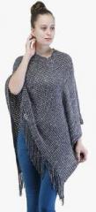 Priknit Dark Grey Solid Shrug women