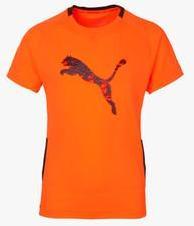 Puma Active Dry Graphic Orange Round Neck T Shirt boys