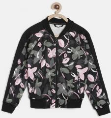 Puma Black Printed Bomber Jacket girls