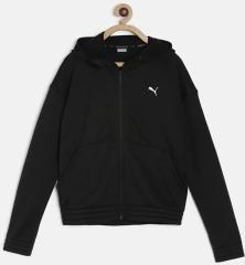 Puma Black Printed Reflective Explosive Sporty Jacket girls