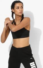 Puma Black Solid Non Wired Non Padded Support Bra women