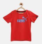 Puma Boys Red Hero Printed Round Neck T shirt