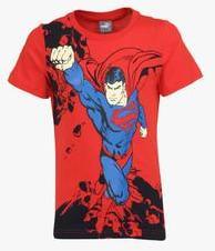 Puma Fun Superman Red Round Neck T Shirt boys