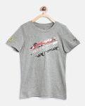 Puma Grey Melange Sf Graphic Printed Round Neck T Shirt Boys