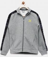 Puma Grey Solid Justice League Sporty Jacket boys