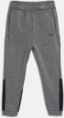 Puma Grey Solid Slim Fit Tech Joggers boys