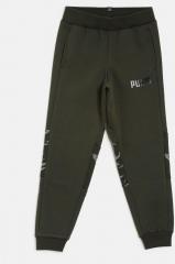 Puma Olive Green Solid Camo Aop Fl Joggers boys