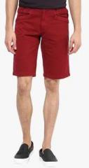 Punk Maroon Solid Shorts men