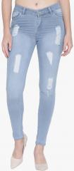 Purple Feather Blue Mid Rise Jeans women