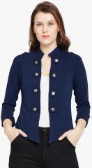 Purple Feather Navy Blue Textured Shrug women