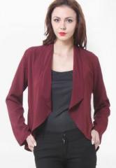 Purys Maroon Solid Shrugs women