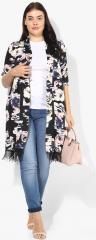 Qurvii Black Printed Shrug women