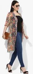 Qurvii Multicoloured Printed Shrug women