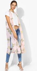 Qurvii Pink Printed Shrug women