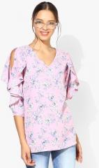 Qurvii Pink Printed Tunic women