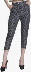 Raaika Navy Blue Printed Coloured Pants women